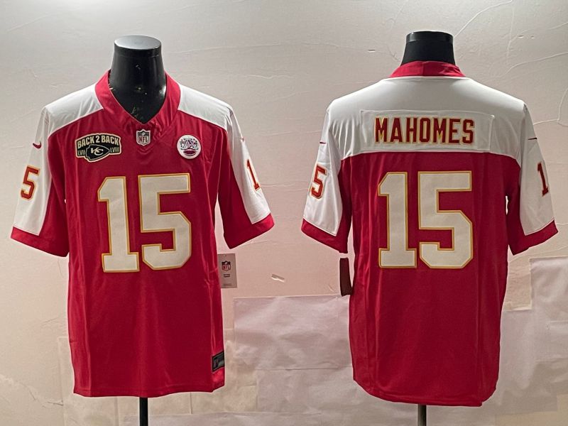 Men Kansas City Chiefs #15 Mahomes Red Thanksgiving four generations 2025 Nike Limited NFL Jersey style 2